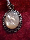 Pretty mother of pearl and sterling silver pendant