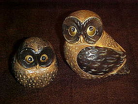 Mamma and baby owl figurines , OMC Otagiri