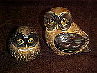 Mamma and baby owl figurines , OMC Otagiri