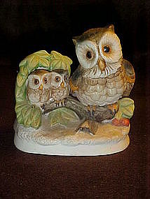 Homco porcelain Owl family