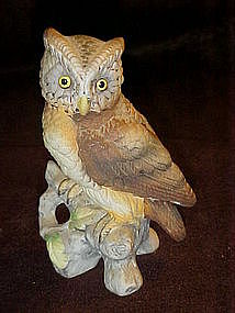 Lefton  brown owl on a branch figurine