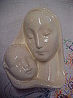 Old ceramic Madonna and Child head vase