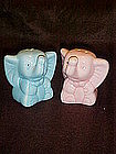 Pink and Blue elephant salt and pepper shakers