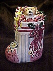 Christmas stocking  ceramic cookie jar
