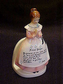 Enesco Prayer ladies napkin holder, pink dress