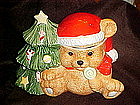 Santa bear and Christmas tree, cookie jar