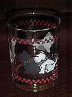 Black and white scotty dogs, whiskey glass