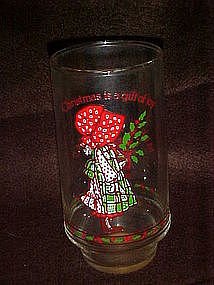 Holly Hobbie limited edition coke glass, Christmas