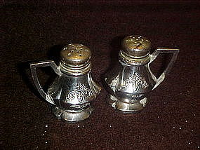 Silver plated salt and pepper shakers