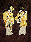 Ceramic Arts Studios Japanese pair, playing instruments