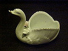 Enesco swan  trinket dish with roses