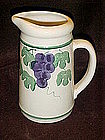 Crock shop juice pitcher, grapes and vines pattern