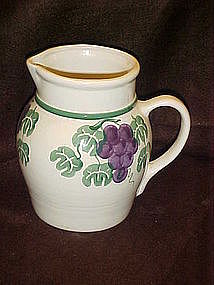 Crock Shop water jug/ pitcher, grapes and vines pattern