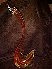 Vintage Murano Sommerso art glass swan