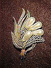 Large gold tone pin with pearl accents, Bottacelli