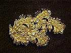 Large Dalsheim  gold  pin  with pearls and rhinestones