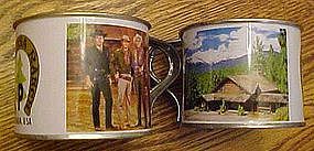 Bonanza tin souvenir cups, Ponderosa ranch, Nevada