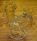 Clear glass chicken candle holder
