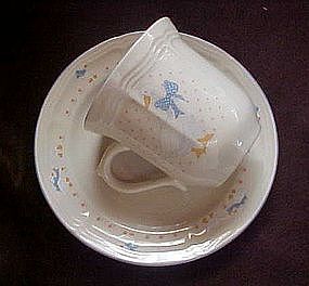 Aunt Rhody blue goose cup and saucer, by Brick Oven