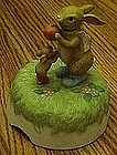 Lefton musical rabbit  and mouse figurine