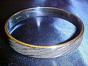 Monet silver bangle bracelet, cut  twist design