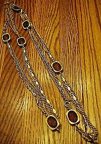 Sarah Coventry golden embers long chain necklace