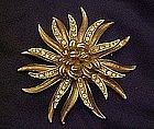 Coro  starburst pin with rhinestone accents