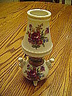 Miniature ceramic lamp with florals, and three legs