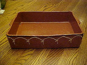 Mexican  clay pottery, enchilada pan, decorated