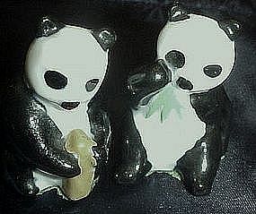 Miniature pair of porcelain panda bears