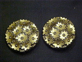 Vintage clip on earrings, Glass stars, W. Germany