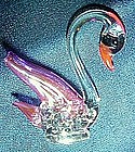 Hand blown miniature swan figurine