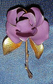 Lovely purple rose pin,  marked Cerrito