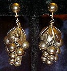 Vintage grape cluster, dangle earrings,  Celebrity
