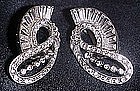 Wiesner clip earrings, rhinestones and baguettes