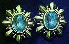 Avon blue topaz pierced earrings
