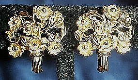 Vintage Napier flower bouquet earrings, sterling