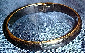 Whiting and Davis hinged silver bangle bracelet