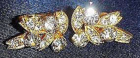 Eisenberg crystal rhinestone clip earrings