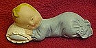 Antique bisque sleeping baby boy figurine
