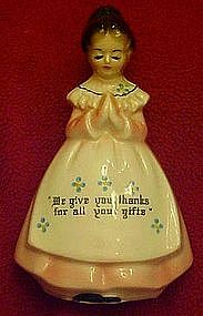 Enesco pink  Prayer lady salt ,pepper shaker, single