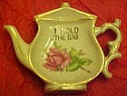 Vintage tea bag holder, rose decoration