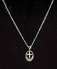 Sterling silver cross and chain, marked Marvel