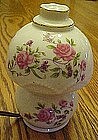 Vintage porcelain perfume lamp with pink roses