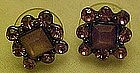 Amethyst rhinestone earrings, posts