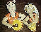 Vintage chalk wall hangers, American Indian couple