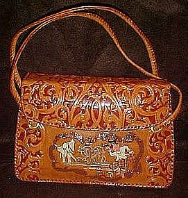 Vintage handmade leather purse, Mandalay, Burma