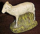 Older chalk  nativity figurine, sheep / ram