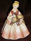 Lefton lady with basket planter  figurine #1684A
