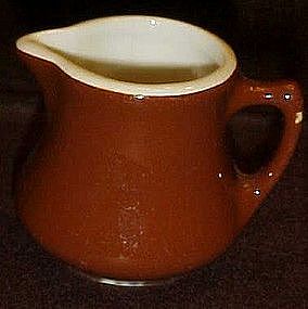 Hall USA china, small brown restaurant creamer